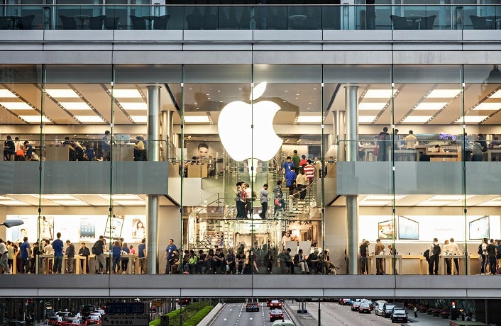 HONG KONG, CHINA - MARCH 19: Apple Store in the city center on March, 19, 2013, Hong Kong, China. Apple is a very popular worldwide brand name.