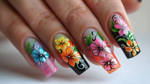 Floral nails