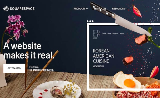 Squarespace homepage