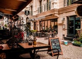 A street of cafes in Istanbul